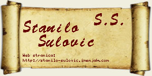 Stanilo Šulović vizit kartica